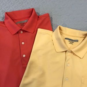 2 Greg Norman Golf Shirts Men’s XL Yellow & Orange